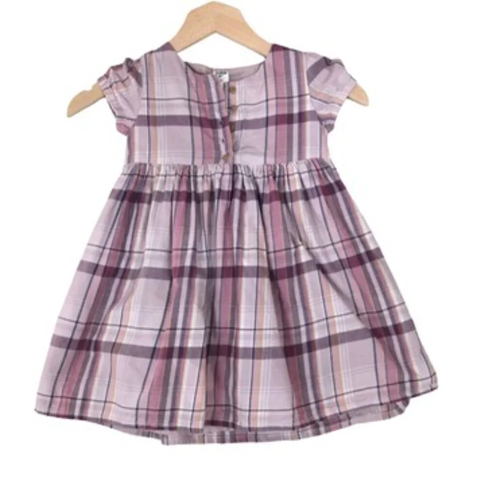 OshKosh Plaid Dress 4T Pink Cottagecore Soft Girl Prairie Vintage Inspired